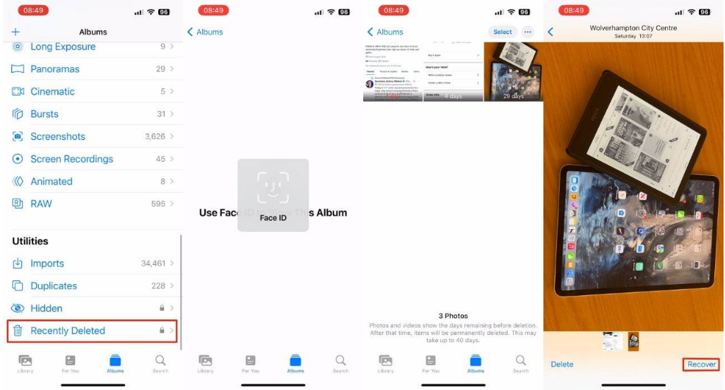 巫溪苹果14维修分享 iPhone14 上恢复已删除的照片 