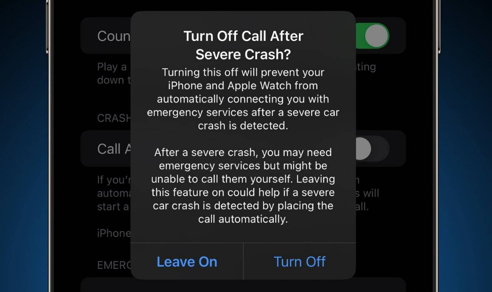 巫溪苹果14维修分享 iPhone 14 和 Apple Watch 上关闭崩溃检测 